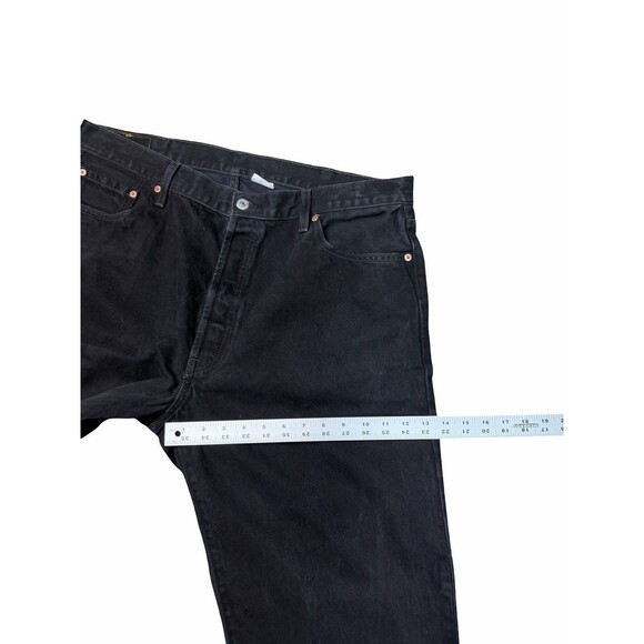 Levis 501 Jeans Men * 40x32 Black Button Fly Straight Leg Dark Wash Levi’s Quali - Picture 9 of 14